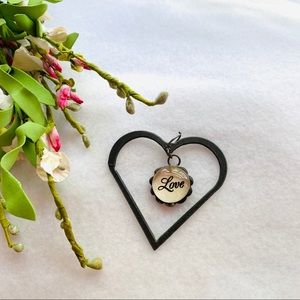 COPY - Cool Rustic brushed bronze metal heart love charm. Copy